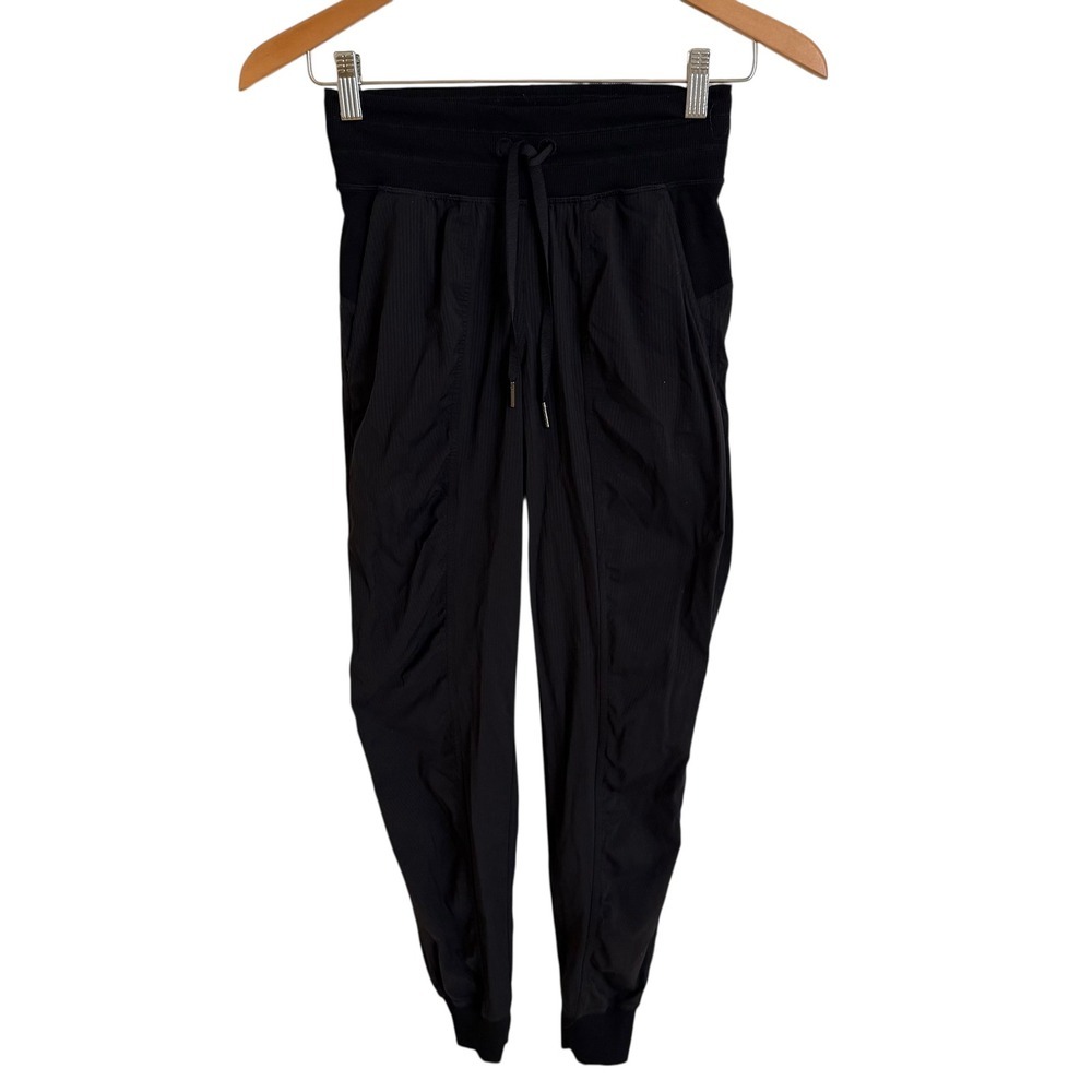 Lululemon Dance Studio Jogger‎ Pants Black Sz 0 Ribbed Waist 27" Inseam Joggers